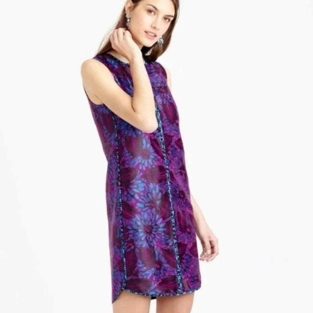 J. Crew Vibrant Purple and Blue Mini Dress